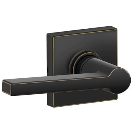 Schlage Solstice Passage Door Lever Set with Decorative Collins Trim (Formerly Dexter) Aged Bronze