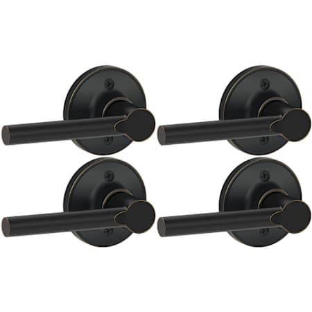 Schlage Broadway Non-Turning One-Sided Dummy Door Lever from the J-Series - Pack of 4 Aged Bronze