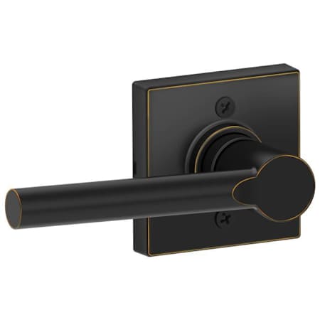 Schlage Broadway Non-Turning One-Sided Dummy Door Lever with Decorative Collins Trim (Formerly Dexter) Aged Bronze