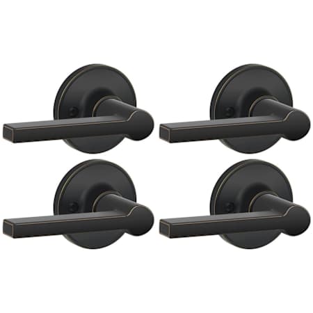 Schlage Solstice Non-Turning One-Sided Dummy Door Lever from the J-Series - Pack of 4 Aged Bronze
