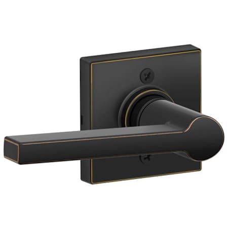 Schlage Solstice Non-Turning One-Sided Dummy Door Lever with Decorative Collins Trim (Formerly Dexter) Aged Bronze