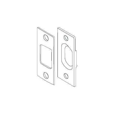 Schlage Square Cornered Plate with Strike Frame Reinforcer (Formerly Dexter) Polished Brass