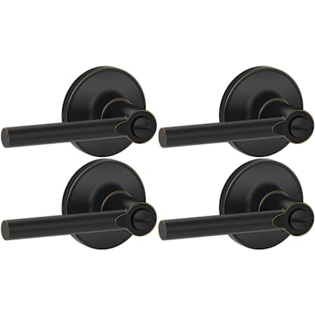 Schlage Broadway Privacy Door Lever Set from the J-Series - Pack of 4 Aged Bronze