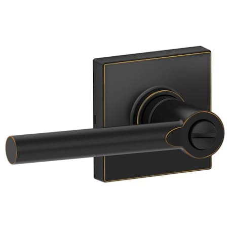 Schlage Broadway Privacy Door Lever Set with Decorative Collins Trim (Formerly Dexter) Aged Bronze