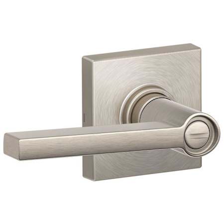 Schlage Solstice Privacy Door Lever Set with Decorative Collins Trim (Formerly Dexter) Satin Nickel