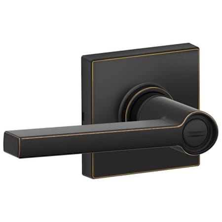 Schlage Solstice Privacy Door Lever Set with Decorative Collins Trim (Formerly Dexter) Aged Bronze