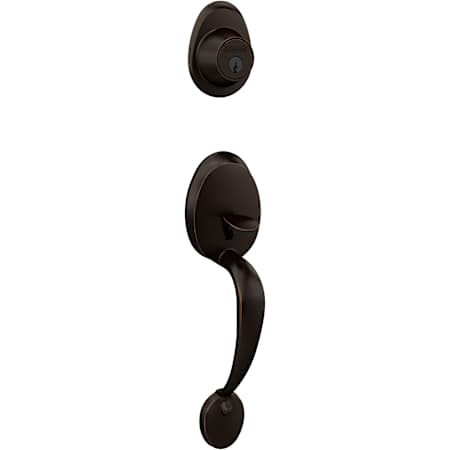 Schlage Barcelona Single Cylinder Keyed Entry Handleset Exterior Pack from the J-Series from the J-Series Aged Bronze