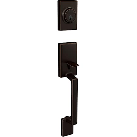 Schlage Sutton Exterior Only Sectional Single Cylinder Keyed Entry Handleset from the J-Series Aged Bronze