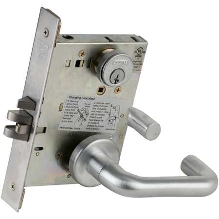 Schlage L-Series Commercial Grade 1 Mortise Keyed Entry Double Cylinder Institution Lock Door Lever Set Satin Chrome