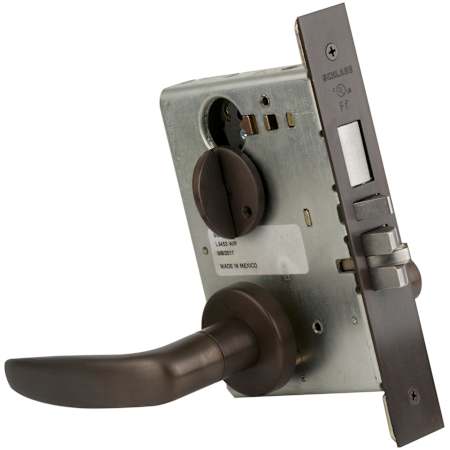 Schlage L-Series Commercial Grade 1 Mortise Privacy Door Lever Set with Outside Coin Turn Oil Rubbed Bronze