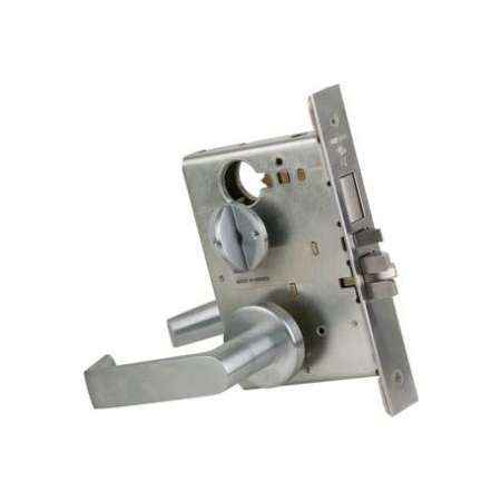 Schlage L-Series Commercial Grade 1 Mortise Keyed Entry Single Cylinder Dormitory Lock Door Lever Set with Deadbolt Satin Chrome