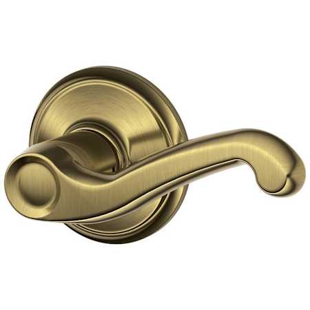 Schlage Flair Commercial Grade 2 Light Duty Right Handed Passage Lever Set Antique Brass