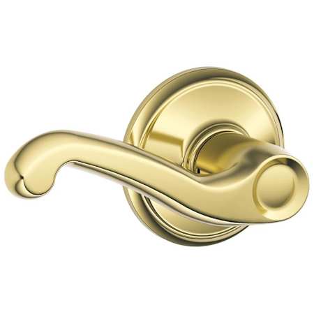 Schlage Flair Commercial Grade 2 Light Duty Left Handed Privacy Lever Set Polished Brass