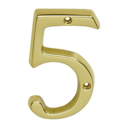 Schlage Classic House Number 5 Polished Brass
