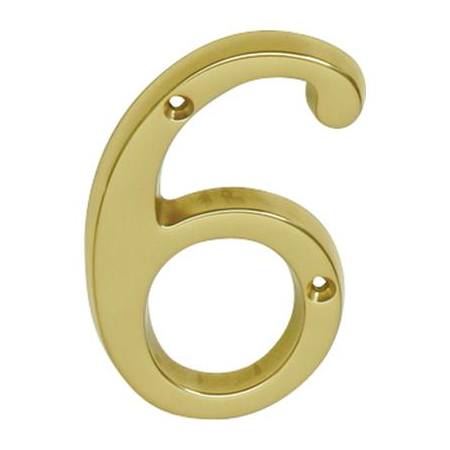 Schlage Classic House Number 6 Polished Brass