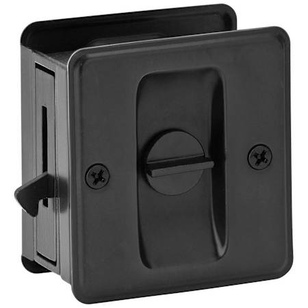 Schlage Solid Brass Privacy Pocket Door Lock Matte Black