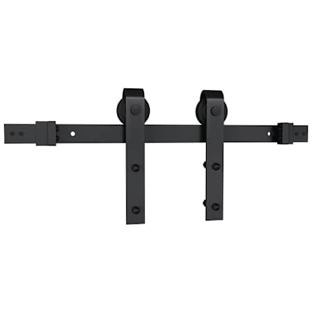 Schlage Strap Mount 78 Inch Sliding Barn Door Track and Fitting Set for Interior Use Matte Black