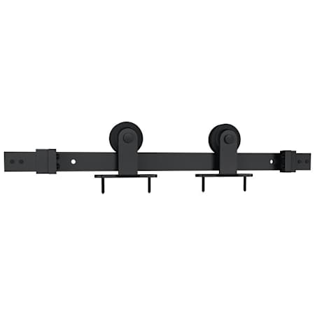 Schlage Top Mount 78 Inch Sliding Barn Door Track and Fitting Set for Interior Use Matte Black