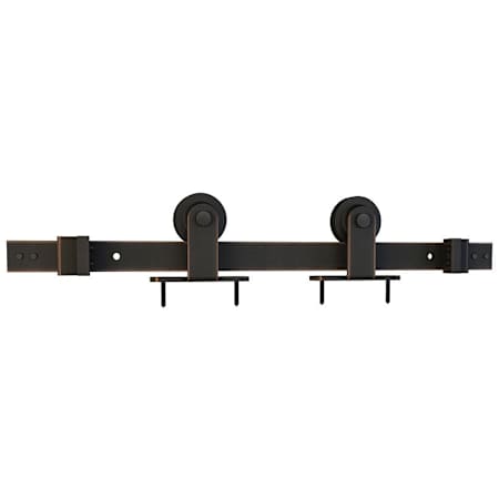 Schlage Top Mount 78 Inch Sliding Barn Door Track and Fitting Set for Interior Use Aged Bronze