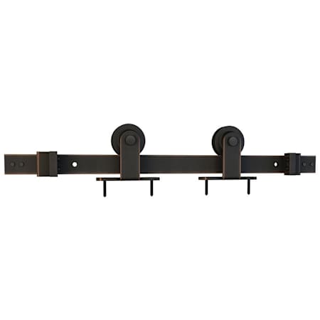 Schlage Top Mount 96 Inch Sliding Barn Door Track and Fitting Set for Interior Use Aged Bronze