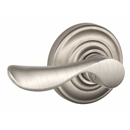 Schlage Champagne Lever with Century Rose Passage Lock with 16080 Latch and 10027 Strike Satin Nickel