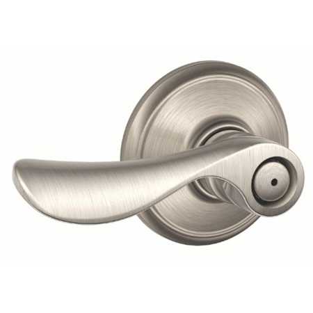 Schlage Champagne Lever with Century Rose Privacy Lock with 16080 Latch and 10027 Strike Satin Nickel