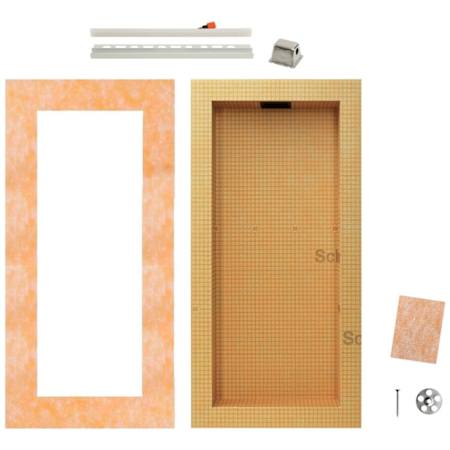Schluter Systems Kerdi-Board 12" x 28" Shower Niche with LED Light and Frame Orange