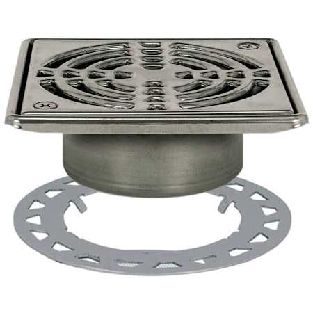 Schluter Systems Kerdi-Drain 6" Grate Kit - Classic - Flange Kit Sold Separately Stainless Steel