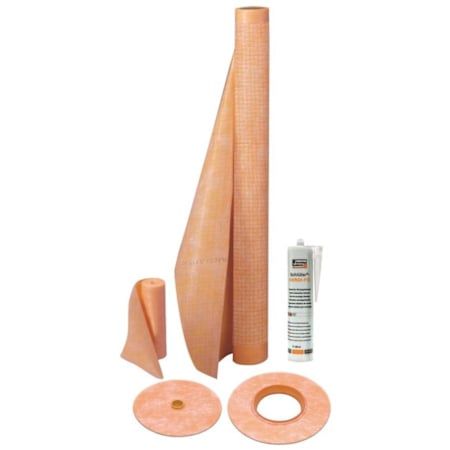 Schluter Systems Kerdi Complete Waterproof Bathtub Surround Kit Orange