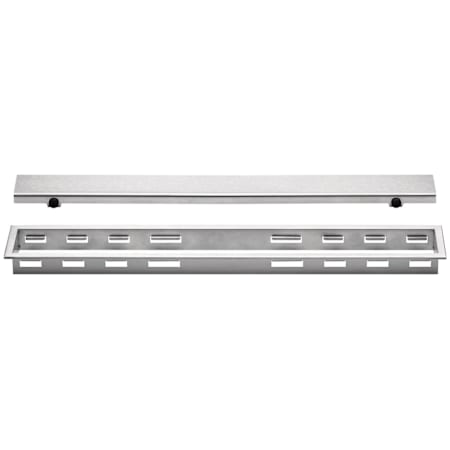 Schluter Systems Kerdi-Line 1-1/8" Frame 24" Solid Grate - Channel Body Sold Separately Brushed Stainless Steel