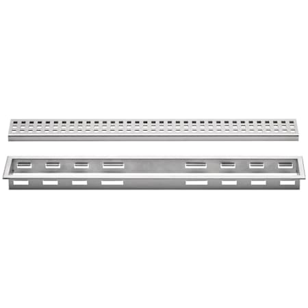 Schluter Systems Kerdi-Line 1-1/8" Frame 24" Square Grate - Channel Body Sold Separately Brushed Stainless Steel
