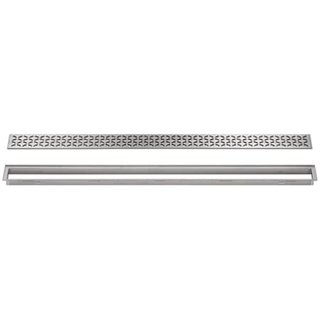 Schluter Systems Kerdi-Line 29/32" Frame 39-3/8" Floral Grate - Channel Body Sold Separately Brushed Stainless Steel