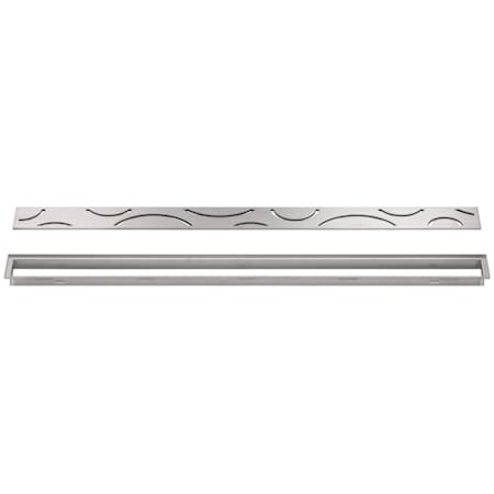 Schluter Systems Kerdi-Line 29/32" Frame 39-3/8" Curve Grate - Channel Body Sold Separately Brushed Stainless Steel