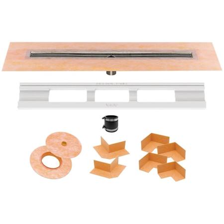 Schluter Systems Kerdi-Line 72" Linear Drain Channel Body - Center Drain Stainless Steel