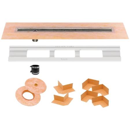 Schluter Systems Kerdi-Line 36" Linear Drain Channel Body - Offset Drain Stainless Steel