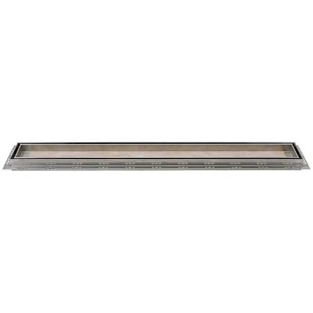 Schluter Systems Kerdi-Line 1/2" Thin Frame 36" Tileable Grate - Channel Body Sold Separately Stainless Steel