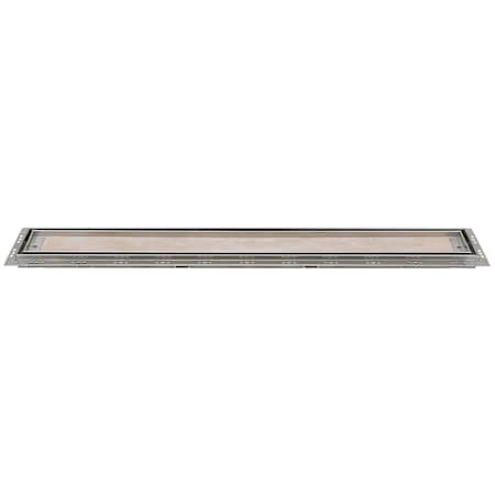 Schluter Systems Kerdi-Line 1/4" Thin Frame 48" Tileable Grate - Channel Body Sold Separately Stainless Steel