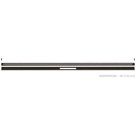 Schluter Systems Kerdi-Line-Vario 4' Linear Herringbone Grate and Channel Assembly - Less Flange Kit Bronze