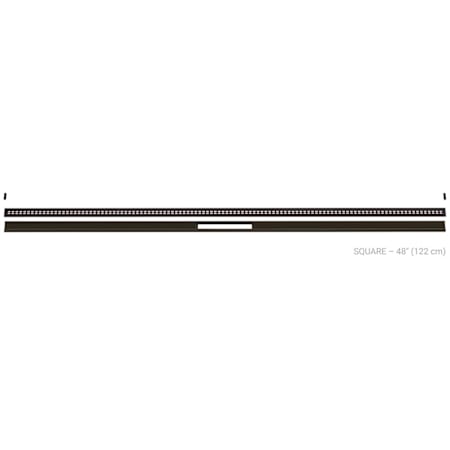 Schluter Systems Kerdi-Line-Vario 4' Linear Square Grate and Channel Assembly - Less Flange Kit Bronze