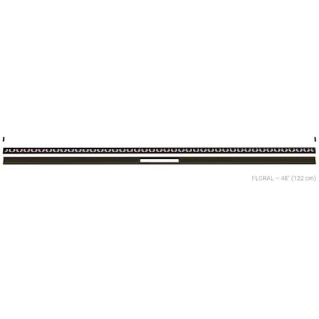 Schluter Systems Kerdi-Line-Vario 4' Linear Floral Grate and Channel Assembly - Less Flange Kit Bronze