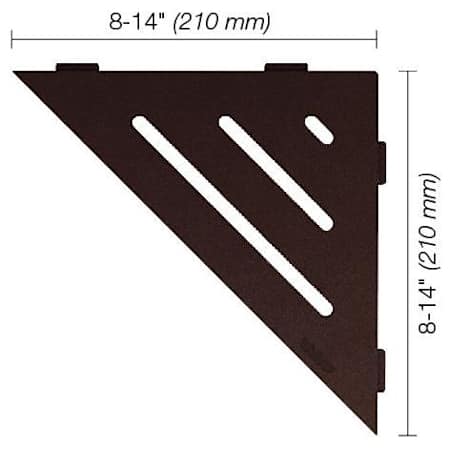 Schluter Systems Shelf-E Triangular Corner Shower Shelf with Wave Design Bronze