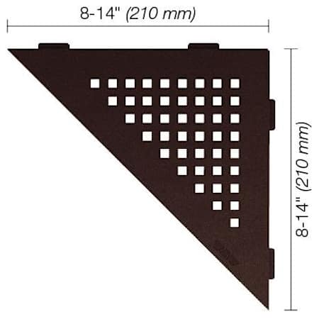 Schluter Systems Shelf-E Triangular Corner Shower Shelf with Square Design Bronze