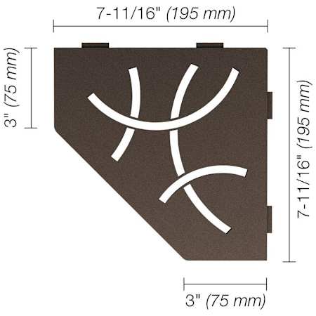 Schluter Systems Shelf-E Pentagonal Corner Shower Shelf with Curve Design Bronze