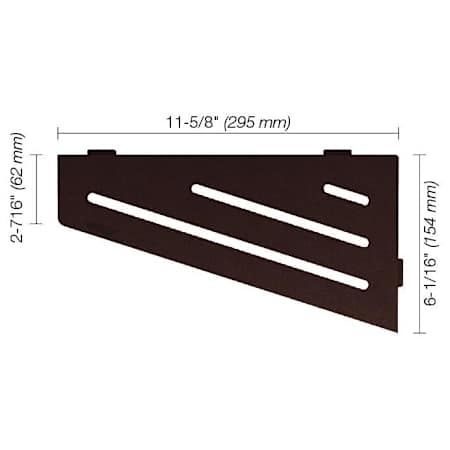 Schluter Systems Shelf-E Quadrilateral Corner Shower Shelf with Wave Design Bronze