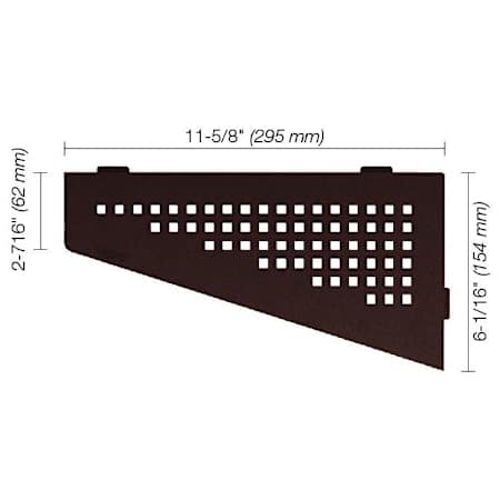 Schluter Systems Shelf-E Quadrilateral Corner Shower Shelf with Square Design Bronze