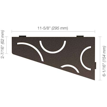 Schluter Systems Shelf-E Quadrilateral Corner Shower Shelf with Curve Design Bronze