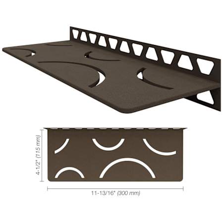 Schluter Systems Shelf-W Rectangular Shower Wall Shelf with Curve Design Bronze