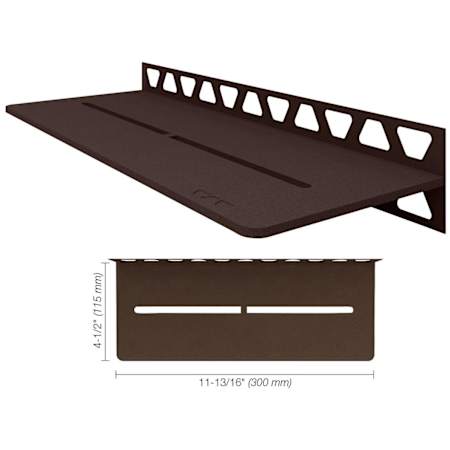 Schluter Systems Shelf-W Rectangular Shower Wall Shelf with Design Bronze