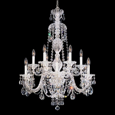 Schonbek Sterling 12 Light 29" Wide Crystal Chandelier with Clear Swarovski Heritage Crystals Polished Silver