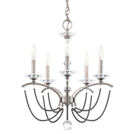 Schonbek Priscilla 5 Light 18" Wide Crystal Chandelier with Dark Grey Pearl Beads Antique Silver